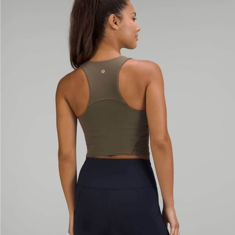 Lululemon Wunder Train Olive Green Racerback Sports Bra, Size 4